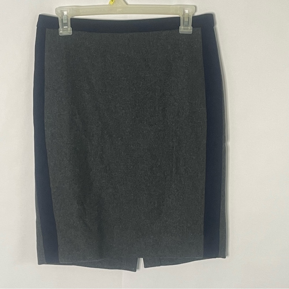 J. Crew Wool The Pencil Skirt Grey Navy Womens Size 2 Office Siren Academia